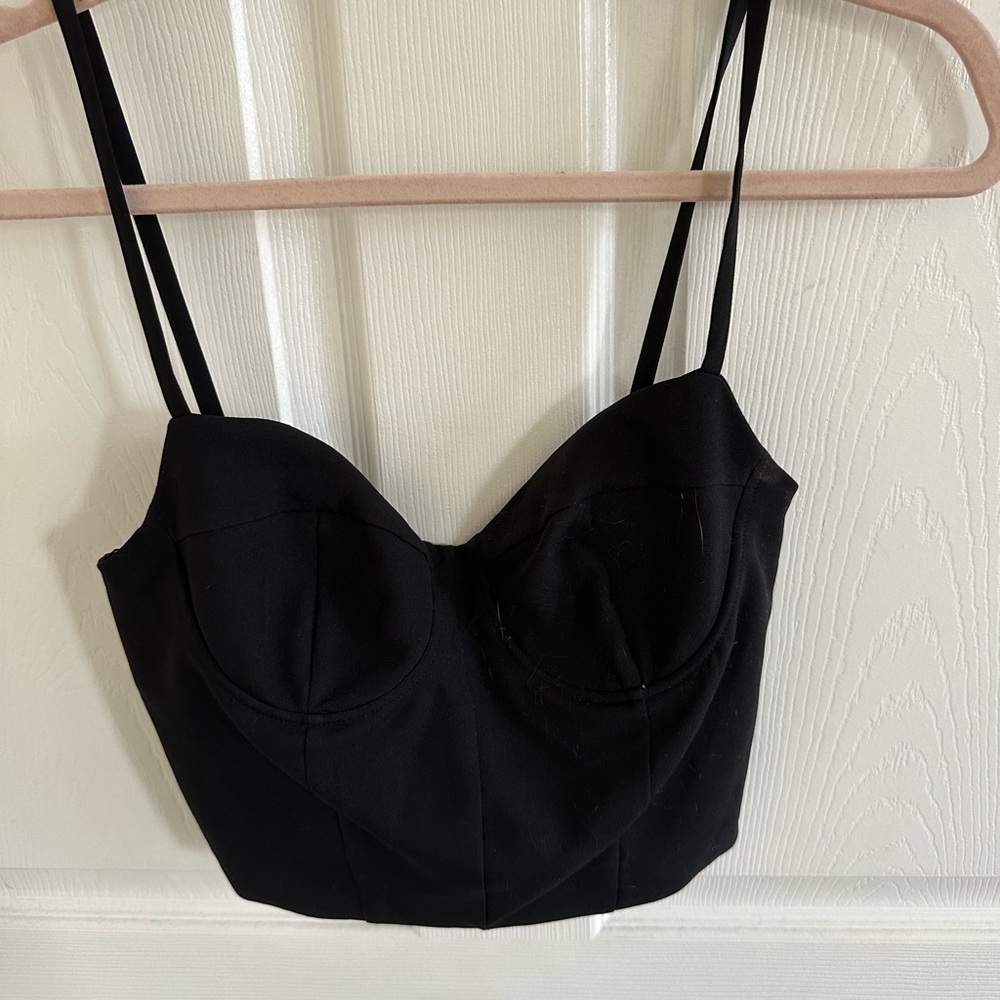 Zara black cropped corset top